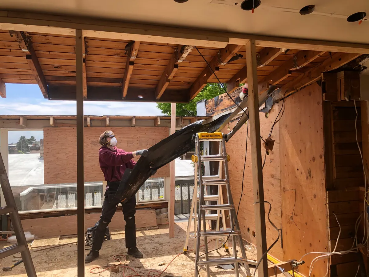 Builder working on a general building and renovation project